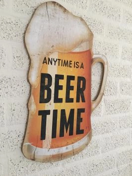 Enseigne murale chope de bière avec texte : 